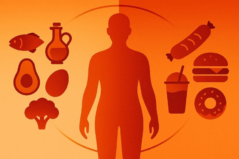 silueta muža a jedla